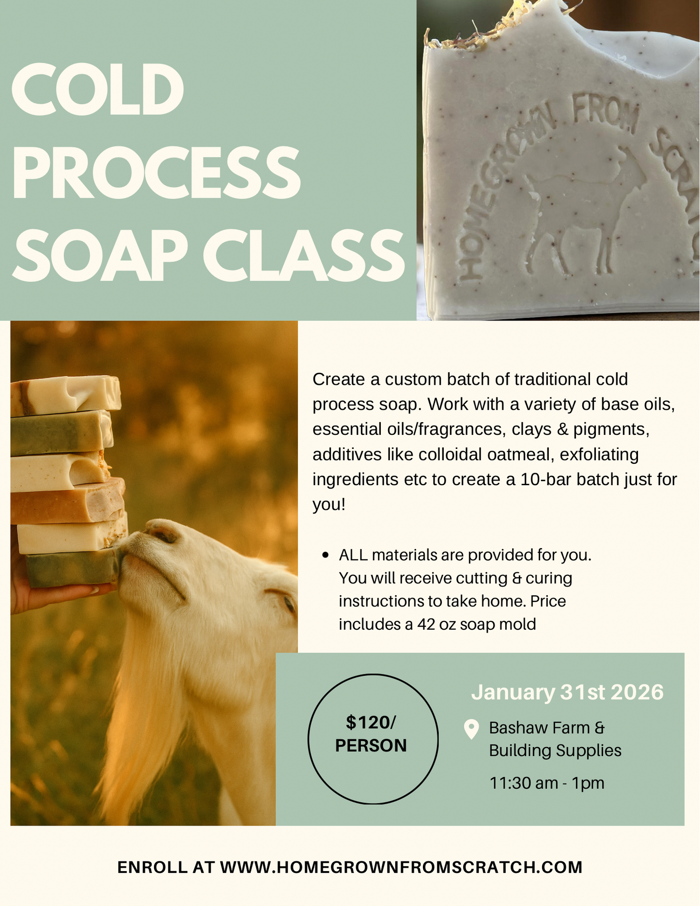Cold Process Soap Class (Jan 31)